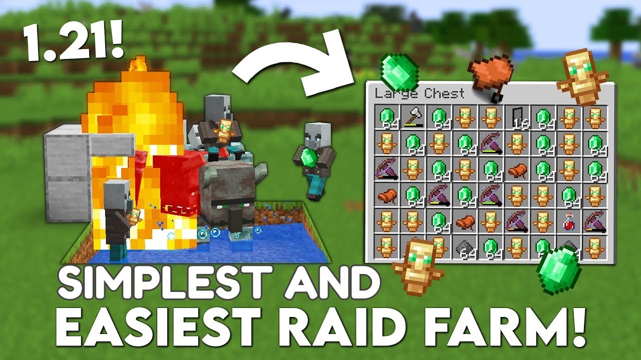 Minecraft easy raid farm 1 21 tutorial java bedrock youtube