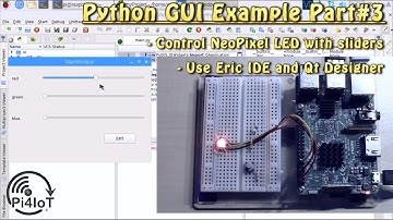 Python GUI Example Part#3 – Control NeoPixel Digital RGB LED with sliders