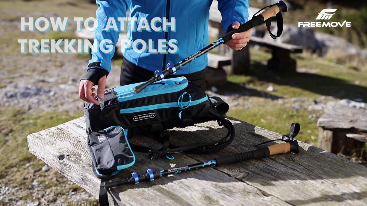 How to attach FREEMOVE Trekking poles to FREEMOVE Backpack - YouTube