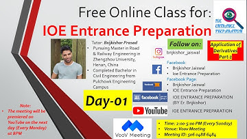 Free Online Class For IOE ENTRANCE PREPARATION | Day-01 | Application of Derivatives | Part-2