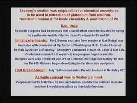 वीडियो: ट्रांसयूरानिक तत्वों की खोज किसने की?
