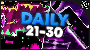 Daily Levels [#21-#30] (ALL COINS) - Geometry Dash (SimPle JumP 2, Shock, Massacre, ...)