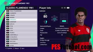 PES 2021 Classic Flamengo 1981 Option File