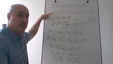 Trigonometry Help - Solving a Trig Equation in Quadratic Form