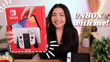 *Finally* Unboxing the Nintendo Switch OLED Model 🤍 | First Impressions!