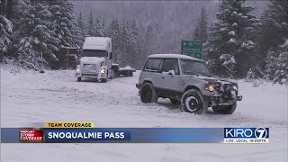 Conditions at Snoqualmie Pass a mess