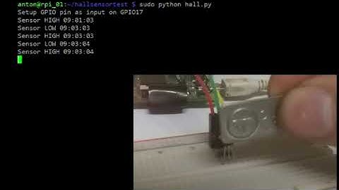 Raspberry Pi with a Hall sensor test using Python