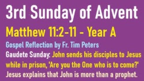 Matthew 11:2-11: The 3rd Sunday of Advent: Gospel Reflection, Year A, Fr. Tim Peters
