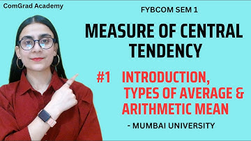 #1 Measure of Central Tendency| Arithmetic Mean| math & statistics| FYBCOM SEM 1| #BCOM