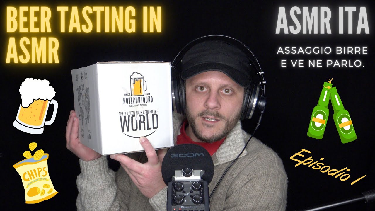 ASMR ITA | Le RILASSANTI birre artigianali di Pit. Ep. 1 | Beer Tasting & Eating Sounds 🍺🍿😌