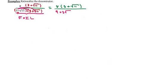 Using Conjugates to Rationalize Denominators (Video 1)