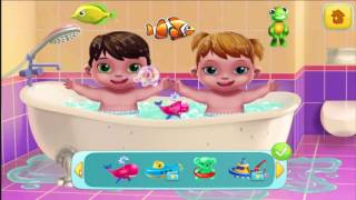 Baby twins - terrible two bath time game for kids toddlers