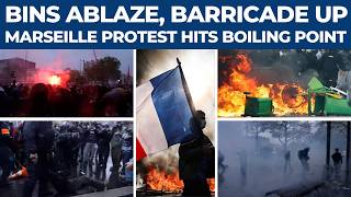 UNCUT: Tear Gas and Police Charge in Marseille as France Protests Spread, Bins on Fire