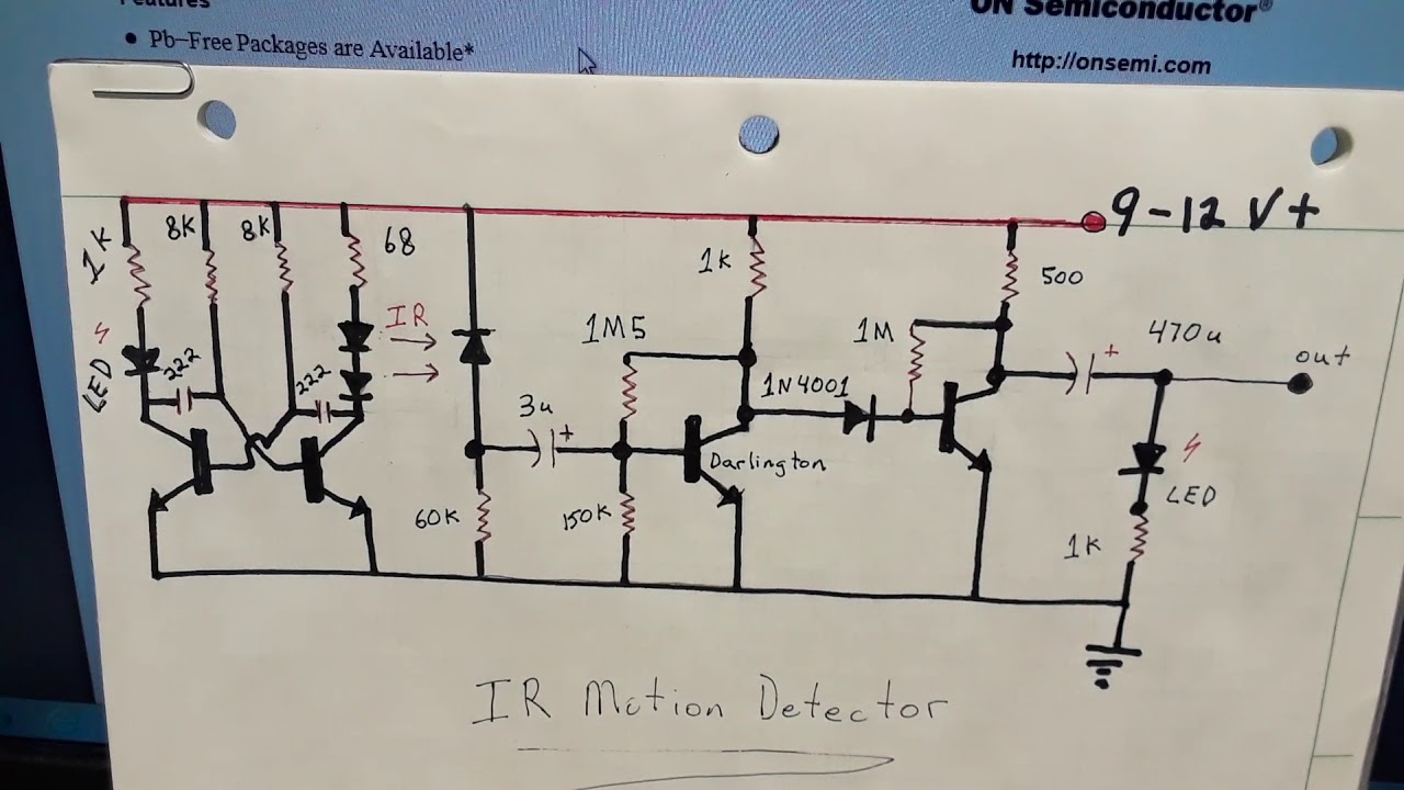 IR Motion Detector Proximity Sensor circuit diagram 2 - YouTube