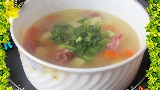 Гороховый суп с копчеными ребрышками в мультиварке Гороховый суп с копчеными ребрышками в мультиварке