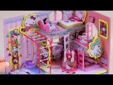 DIY Miniature House ~  10 Minute DIY Miniature Crafts #121 ~ 미니어쳐 헬로 키티 인형집 만들기