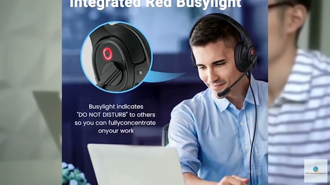Review - Headset with Microphone for PC, USB Computer Headsets AI-Powered Environmental N