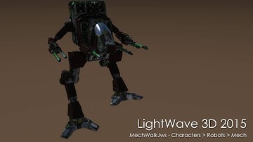 LightWave 3D: Mech Walk scene rendered