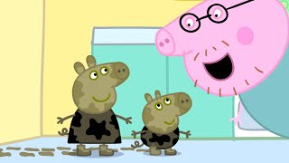 Peppa Pig and George Pig Love Jumping Into Muddy Puddles and Clean Up After
