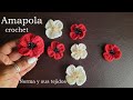 🌺Flor Amapola/se venden muy bien #crochet #flores   #normaysustejidos #blusasnorma