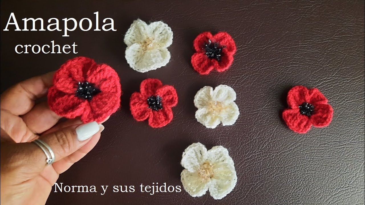 🌺Flor Amapola/se venden muy bien #crochet #flores   #normaysustejidos #blusasnorma