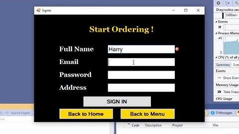 Food Ordering with database Desktop Application