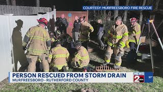Crews save person trapped 70 feet inside Murfreesboro stormwater drain