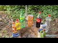 Super Reaction! Baking soda and Vinegar - Coca cola and Mentos - Underground