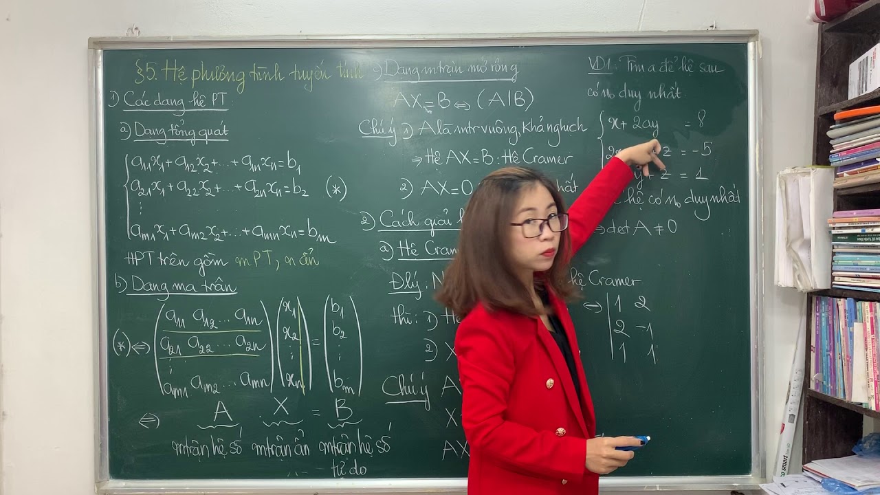Đại số tuyến tính - Chương 2. Bài 5. Hệ phương trình tuyến tính P1