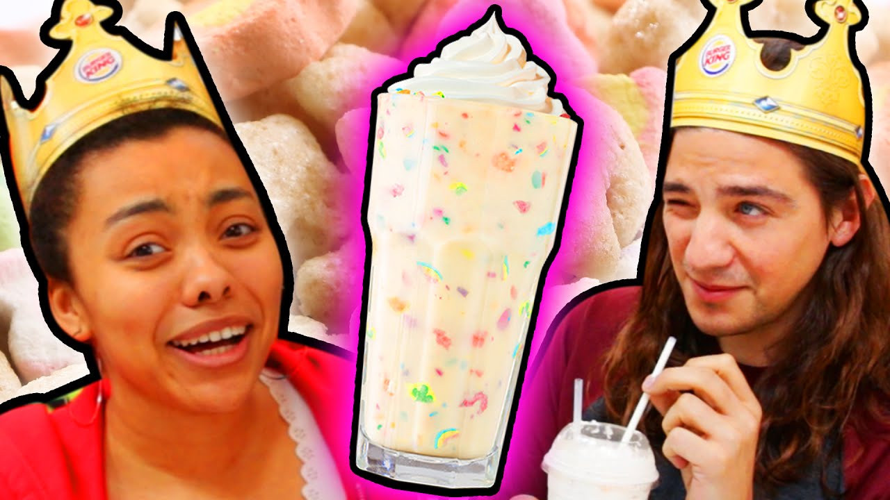 People Try Burger King's New Lucky Charms Milkshake - YouTube