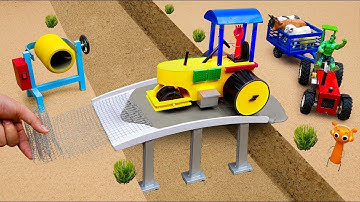 How to Build a Concrete Bridge Using a Homemade Mini Road Roller | DIY Science Project