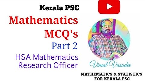 HSA Mathematics & Research Officer | Mathematics MCQ