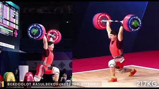 Rasulbekov Bekdoolot Silver Medal Clean and jerk 217kg. World Weightlifting Championships 2021