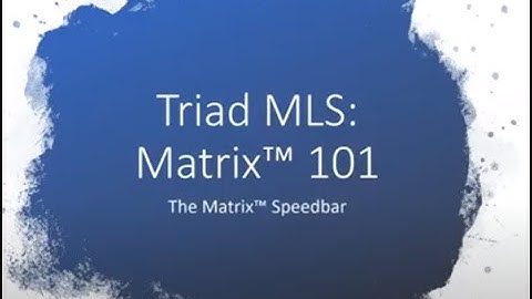 The Matrix SpeedBar