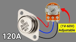 How To Make Adjustable Voltage Regulator Using 2N3055 | Transistor Voltage Controller Circuit