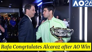 Rafael Nadal congratulates Carlos Alcaraz after Australian Open win