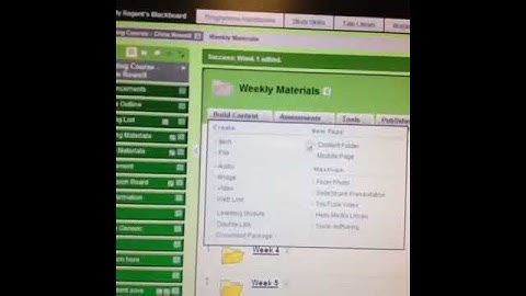 Adding a Content Folder in Blackboard