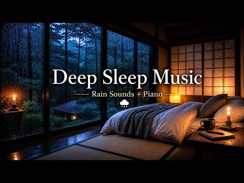 Rainy Forest Room ☕ Gentle Piano for Sleep & Focus