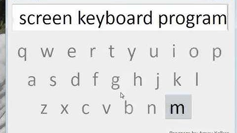 On Screen Keyboard Application on C#