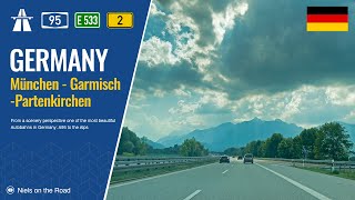 Driving in Germany: Autobahn A95 E533 & B2 from München to Garmisch-Partenkirchen / No Speed Limit