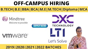 Mass Hiring!!! | Mindtree | VMware | DXC Technology| LTI |2018-2022 batch|Apply fast| High package