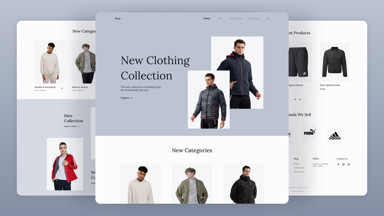 👕 Responsive Clothing Landing Page Design Using HTML CSS & JavaScript ...
