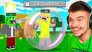 ZAMKNĄŁEM LOLO w BAŃCE na 24H w Minecraft! 🫧