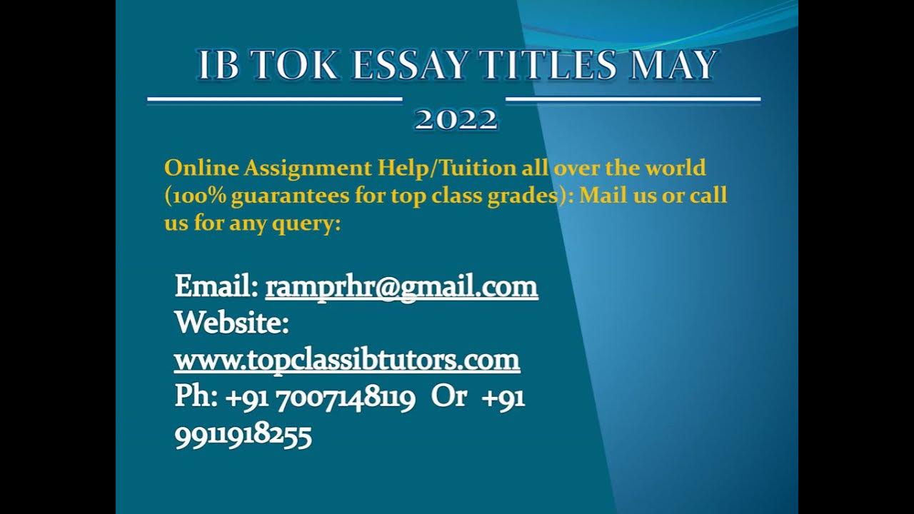tok essay titles may 2022