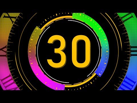 Countdown Timer 30 Sec With Sound Music Effects 4K