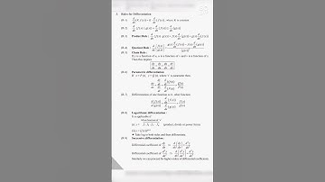 methods of differentiation | notes & formula differentiation  | class 11 & 12