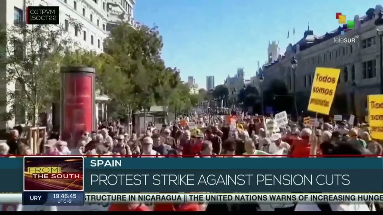 Spain Workers demand increase in pensions and salaries in Madrid YouTube