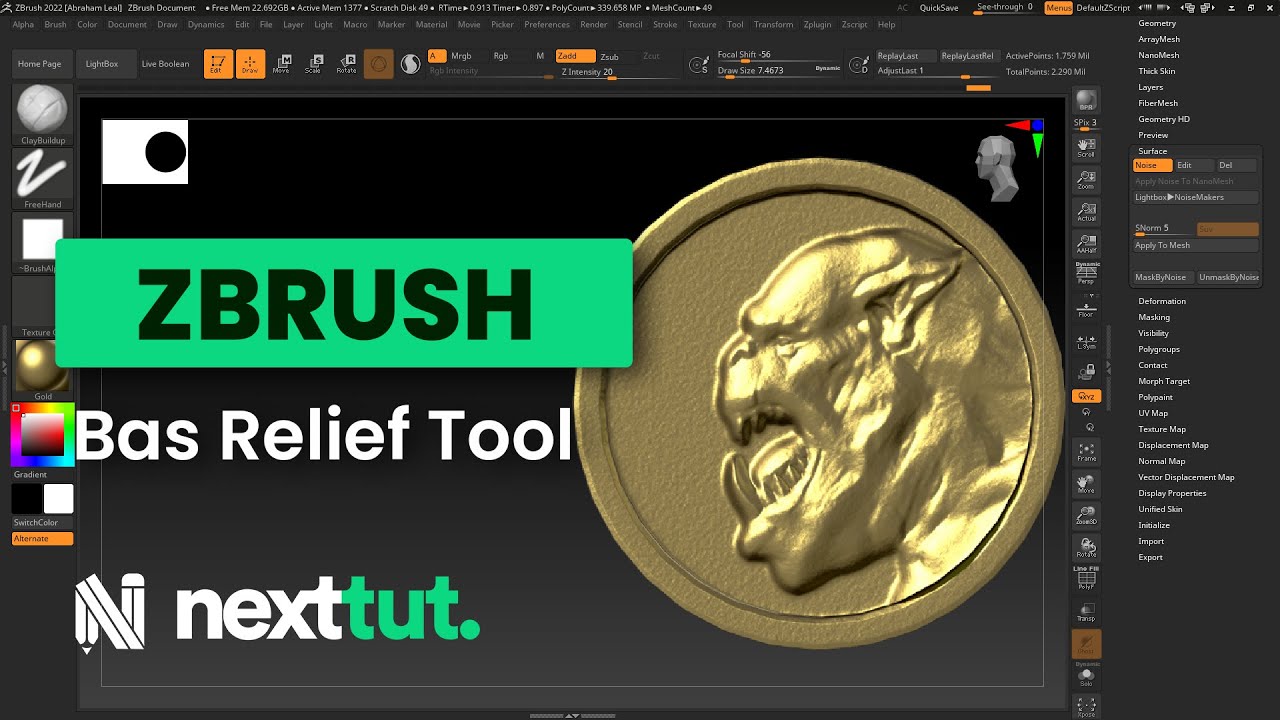 how to carve a relief in zbrush