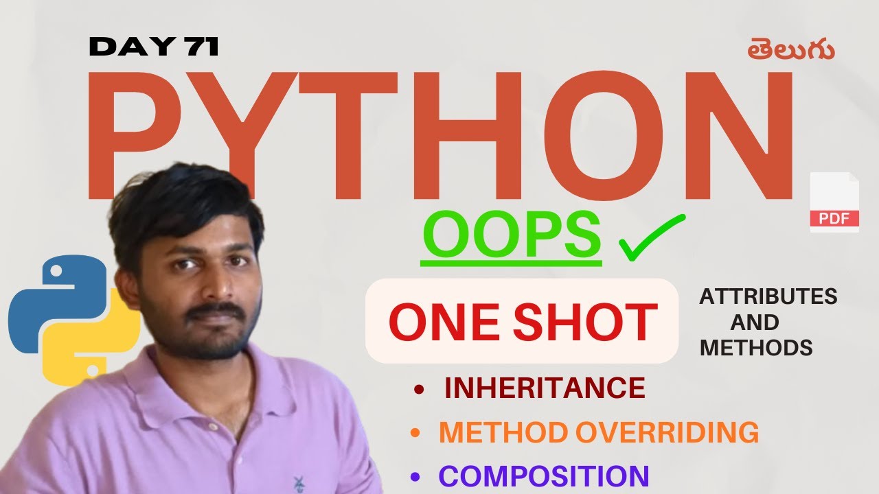 Day 71| Python OOP in ONE Short Video 🔥 | Attributes, Methods ...