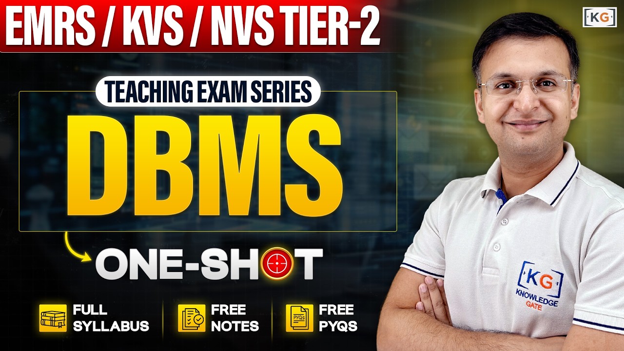 EMRS KVS NVS DBMS One-Shot: Full Syllabus 📑 + Free Notes📚 + Free PYQs 🚀